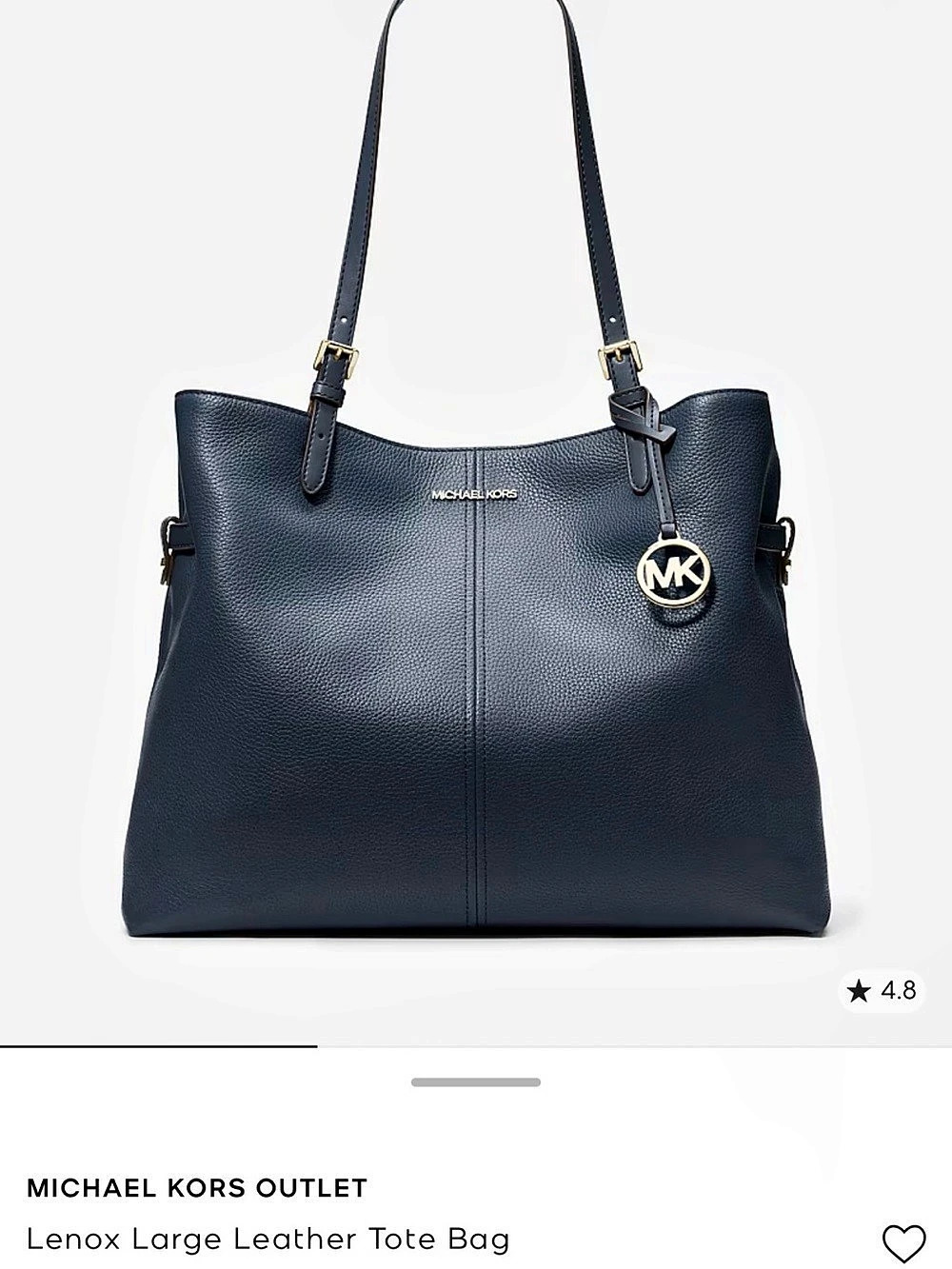 Michael Kors Lenox Large Leather Tote Bag in Black